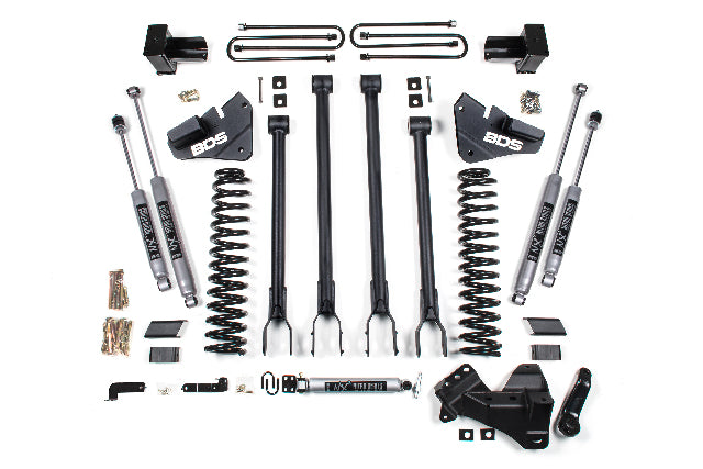 BDS 4 Inch Lift Kit 4-Link Conversion Fits Ford F250 / F350 Super Duty (17-19) 4WD Gas