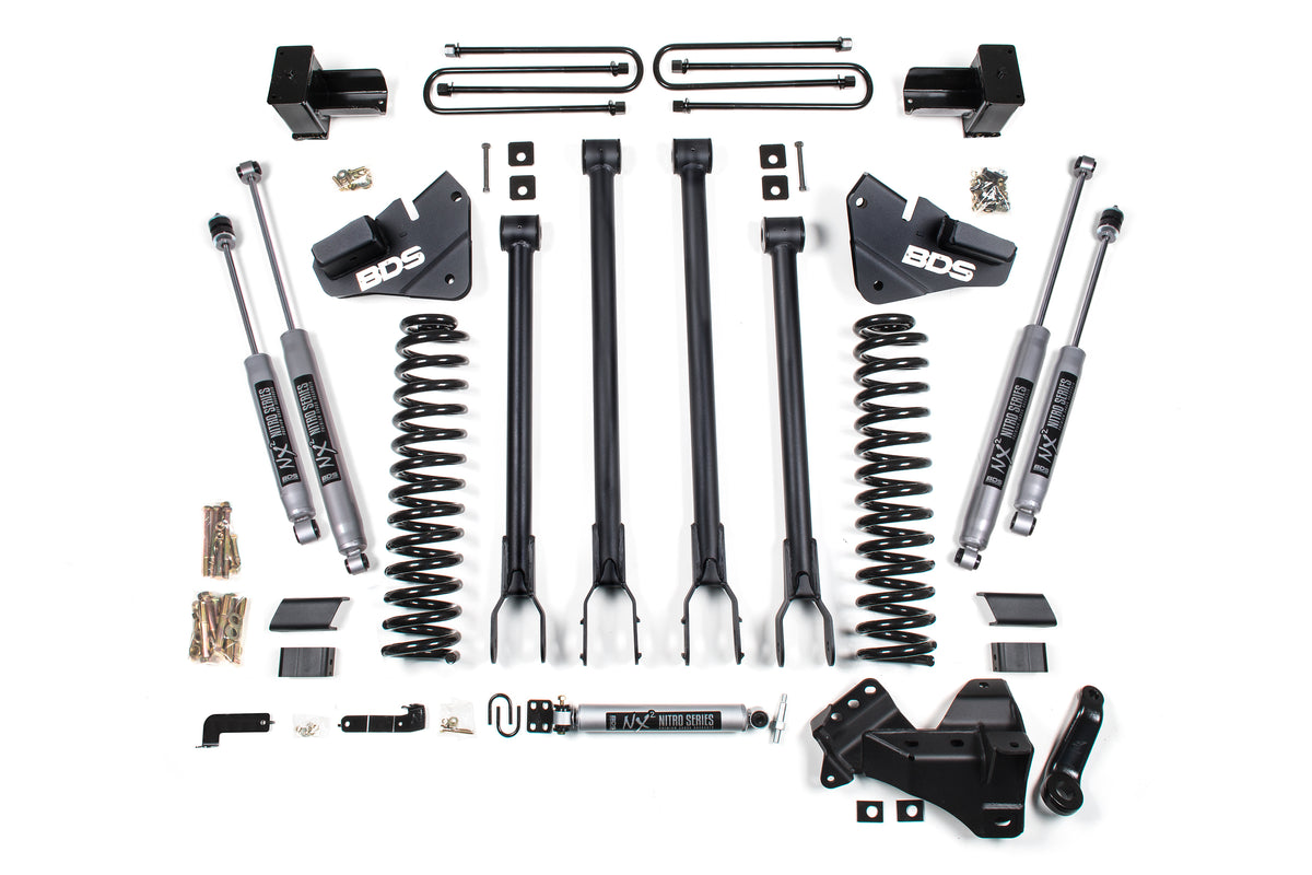 BDS 5 Inch Lift Kit W/ 4-Link, Fits Ford F250/F350 Super Duty 20-22 4WD Gas 1568H