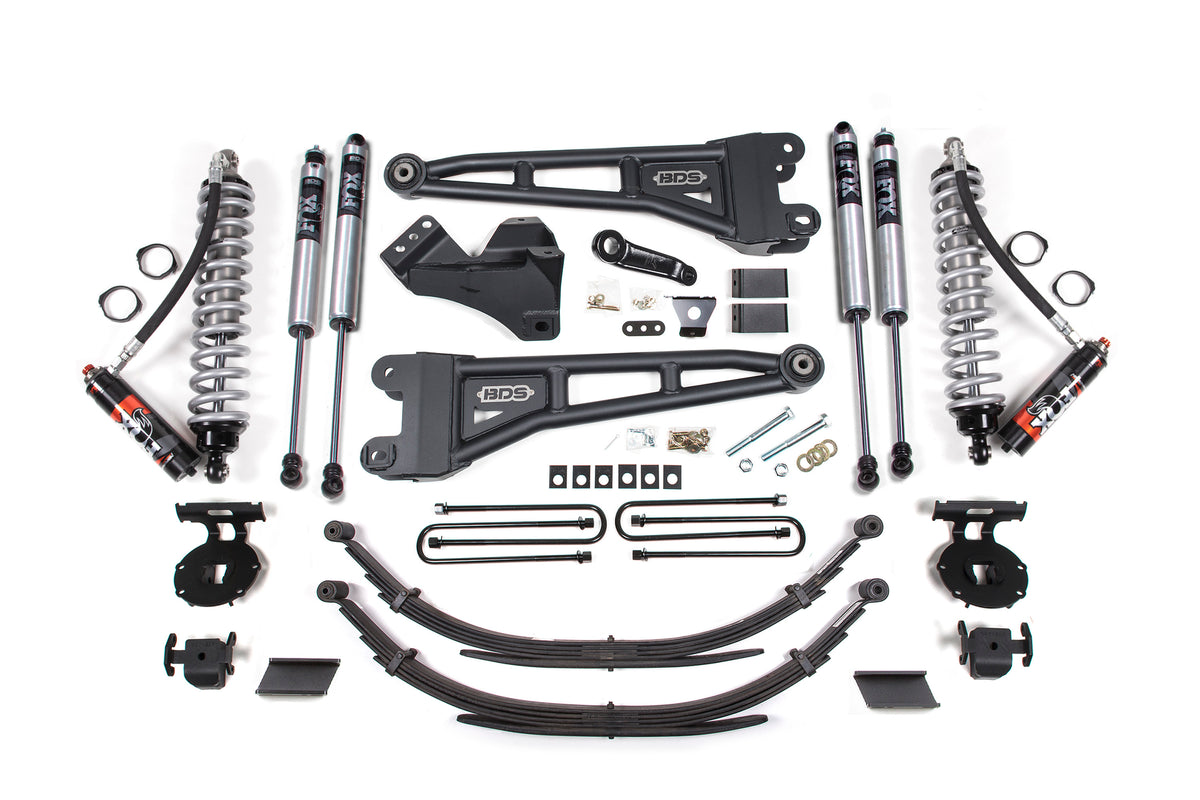 BDS 4 Inch Lift Kit W/ Radius Arm 2.5 Performance Elite Coil-over Conversion, Fits Ford F250/F350 Super Duty 11-16 4WD Diesel 1597FPE