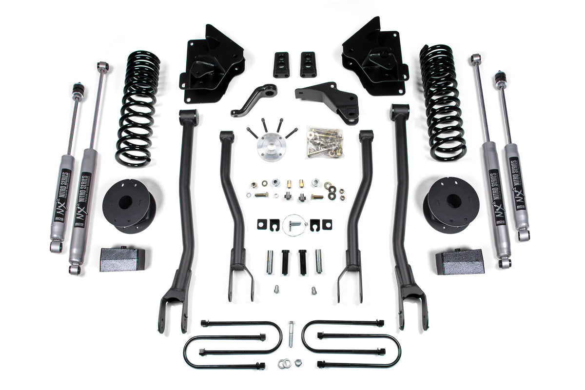 BDS 4 Inch Lift Kit W/ 4-Link Fits RAM 3500 W/ Rear Air Ride 13-18 4WD Diesel 1644H
