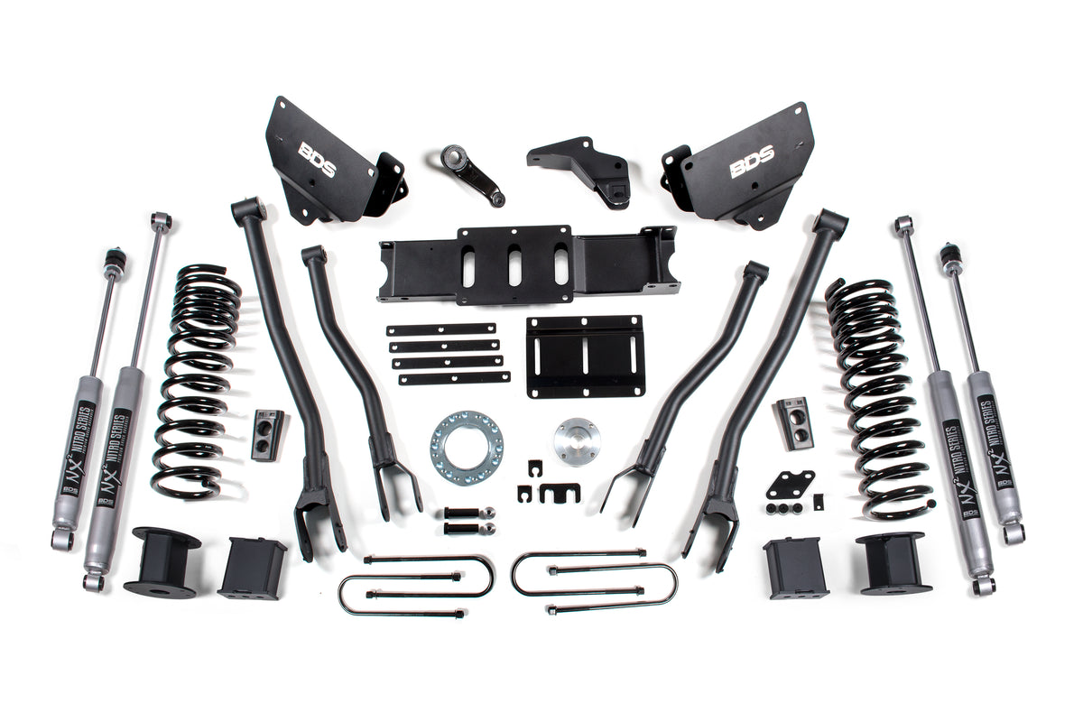 BDS 6 Inch Lift Kit W/ 4-Link Fits RAM 3500 W/ Rear Air Ride 13-18 4WD Diesel 1648FS
