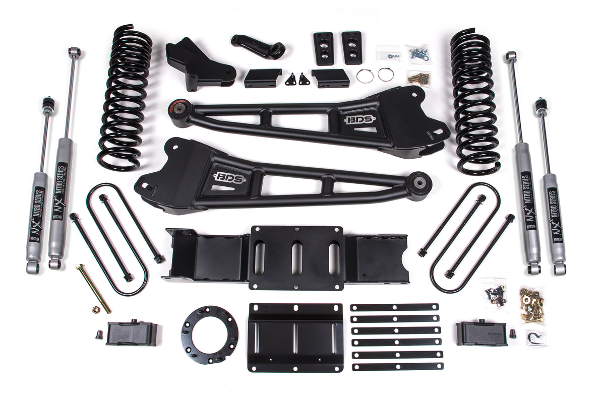BDS 4 Inch Lift Kit W/ Radius Arm 3 Inch Rear Block Fits RAM 3500 19-24 4WD Diesel 1657H