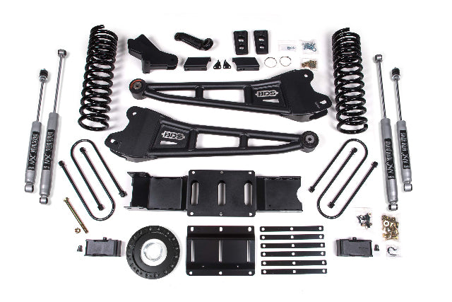 BDS 4 Inch Lift Kit w/ Radius Arm 3 Inch Rear Block Ram 3500 (19-24) 4WD Diesel