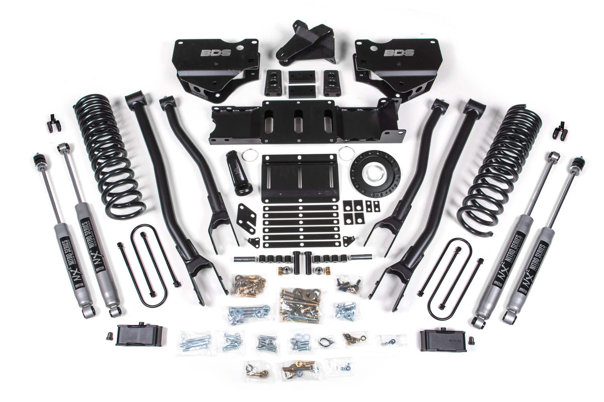 BDS 4 Inch Lift Kit W/ 4-Link Fits RAM 3500 19-24 4WD Diesel 1667FS