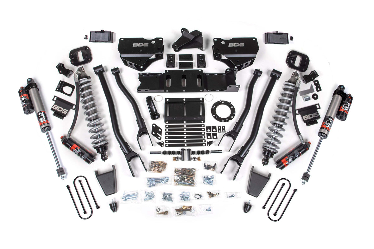 BDS 4 Inch Lift Kit W/ 4-Link FOX 2.5 Coil-over Conversion - Performance Elite Fits RAM 3500 19-24 4WD Diesel 1671PES