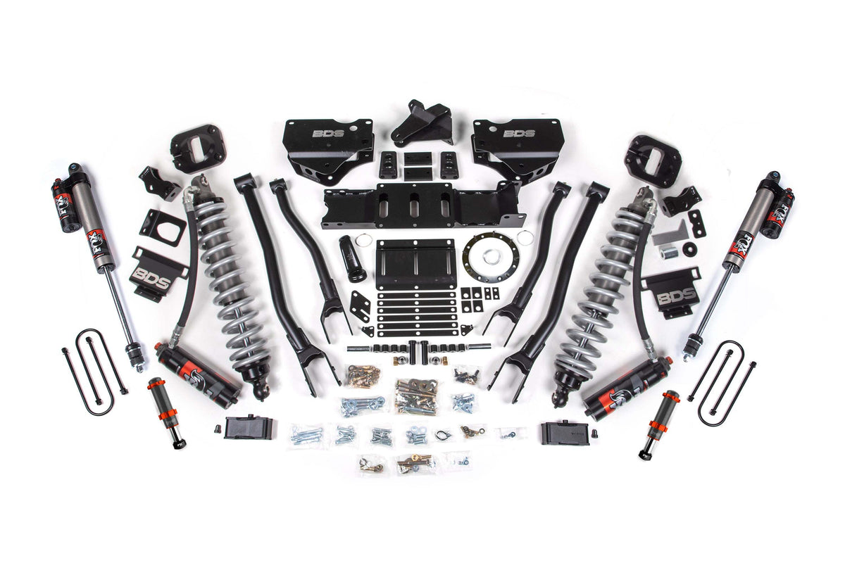 BDS 4 Inch Lift Kit W/ 4-Link FOX 2.5 Coil-over Conversion - Performance Elite Fits RAM 3500 19-24 4WD Diesel 1672PESB