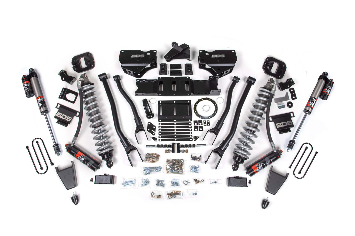 BDS 4 Inch Lift Kit W/ 4-Link FOX 2.5 Coil-over Conversion - Performance Elite Fits RAM 3500 19-24 4WD Diesel 1673PES