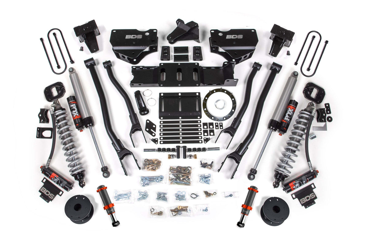 BDS 6 Inch Lift Kit W/ 4-Link FOX 2.5 Coil-over Conversion - Performance Elite Fits RAM 3500 19-24 4WD Diesel 1693PESB