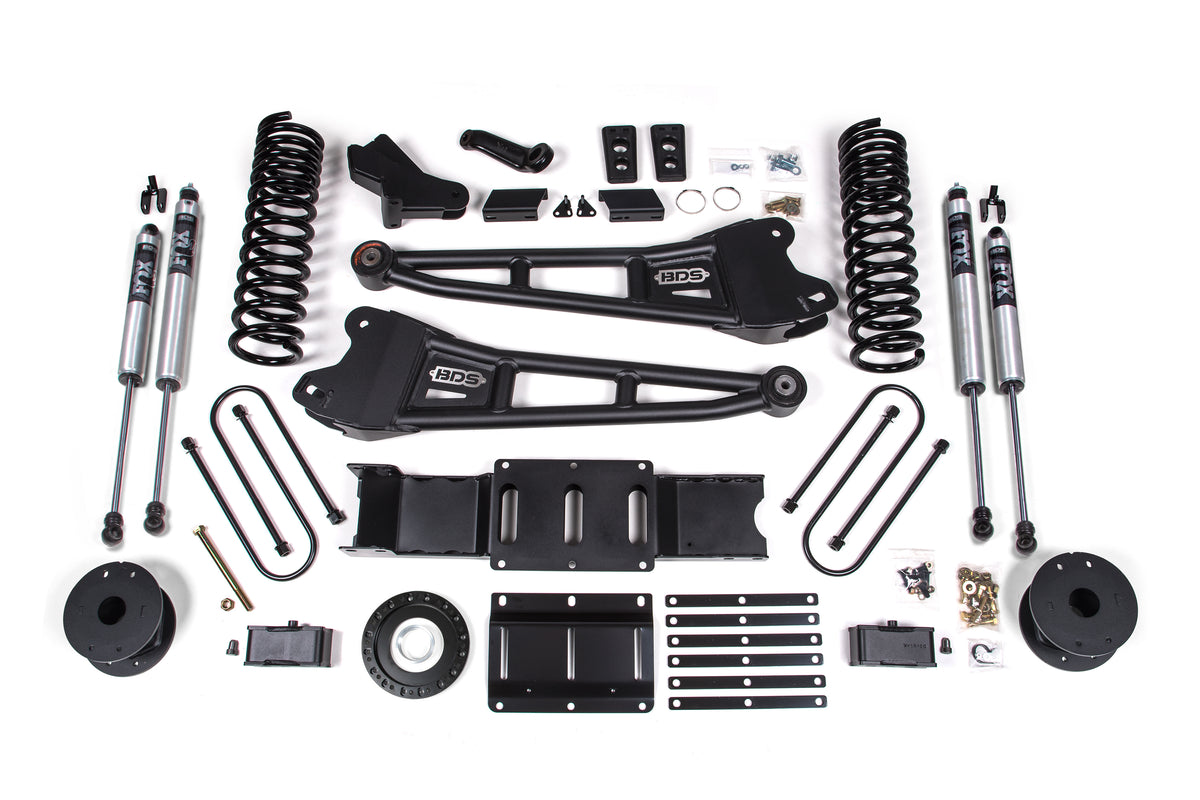 BDS 2019-2024 Fits RAM 3500 4" Radius Arm Diesel - 3" Rear Block W/ Air Bag - 8-bolt T-case - FOX Shocks 1719FS