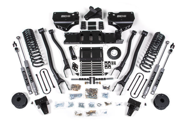BDS 6 Inch Lift Kit W/ 4-Link Fits RAM 3500 W/ Rear Air Ride 19-24 4WD Diesel 1733H