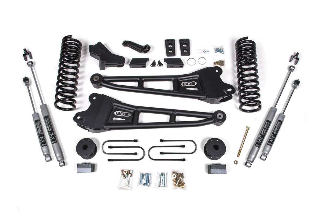 BDS 4 Inch Lift Kit w/ Radius Arm Ram 3500 w/ Rear Air Ride (13-18) 4WD Diesel