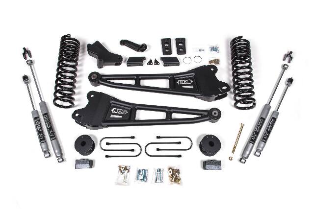 BDS 4 Inch Lift Kit w/ Radius Arm Ram 3500 w/ Rear Air Ride (13-18) 4WD Diesel