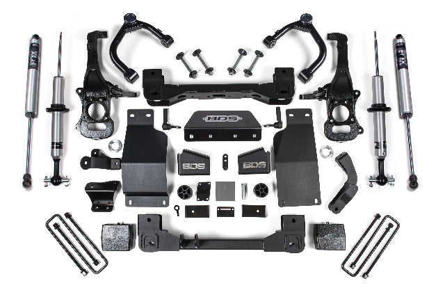 2019-2024 Chevy/GMC 1500 Diesel/2.7T 4wd 6" Suspension System, 5" Rear, Block, - Fox 2.0 IFP PS Snap Ring Strut, Fox 2.0 IFP PS Rear