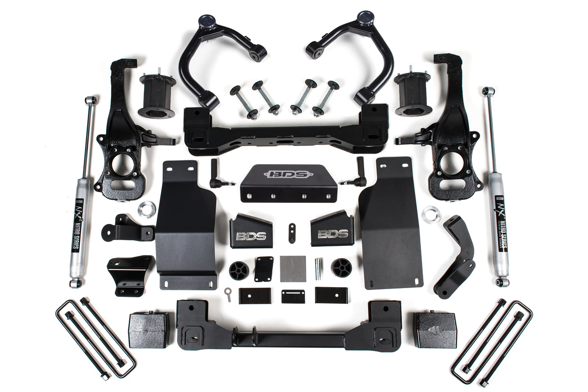 BDS 6 Inch Lift Kit, Fits Chevy Silverado Or GMC Sierra 1500 19-24 4WD Diesel 1803H