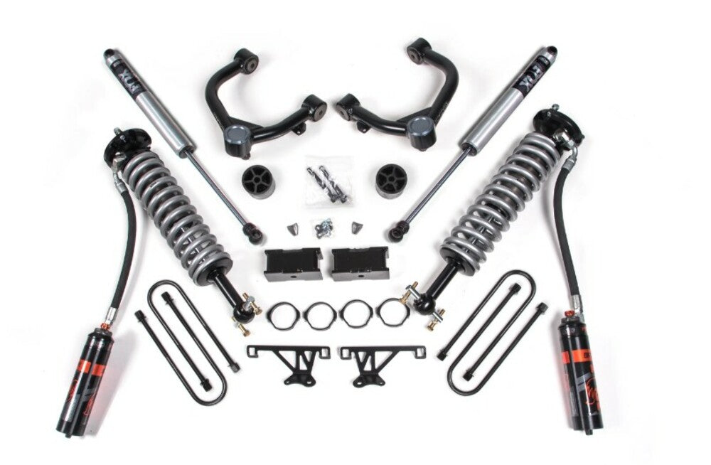 2025 Chevy TB/GMC AT4 1500 4wd 1.5" Suspension Lift Kit, 0.5" Rear, Block - Fox 2.5 PES C/O Front, Fox 2.5 PES Rear