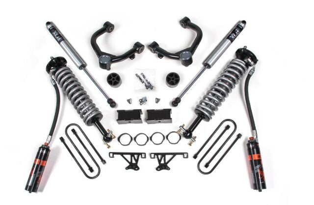 2025 Chevy TB/GMC AT4 1500 4wd 1.5" Suspension Lift Kit, 0.5" Rear, Block - Fox 2.5 PES C/O Front, Fox 2.5 PES Rear