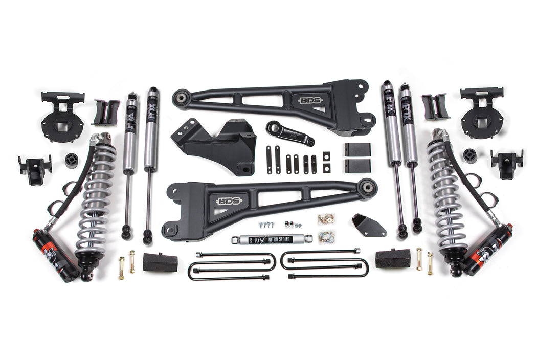 BDS BDS1931FPE 4 Inch Lift Kit w/ Radius Arm -FOX 2.5 Performance Elite Coil-Over Conversion Ford F250/F350 Super Duty (05-07) 4WD Diesel