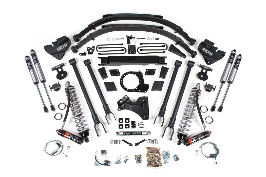 BDS BDS1959FPE 9" Inch Lift Kit w/ 4-Link -FOX 2.5 Performance Elite Coil-Over Conversion Ford F250/F350 Super Duty (20-22) 4WD Diesel