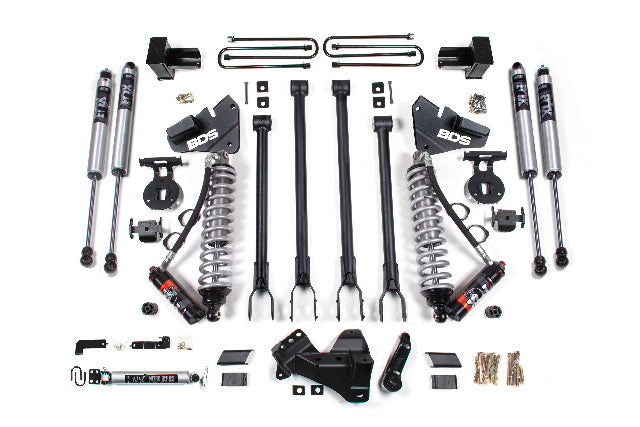BDS 4 Inch Lift Kit w/ 4-Link 2.5 Performance Elite Coil-Over Conversion Fits Ford F250/F350 Super Duty (17-19) 4WD Diesel