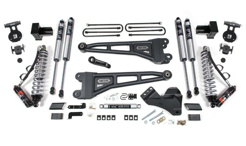 2017-2019 Ford F350 4wd Dually 4" Radius Arm Suspension Lift Kit, 3" Rear, Block, Diesel - Fox 2.5 PES C/O Front, Fox 2.5 PES Aux Front, Fox 2.5 PES Rear