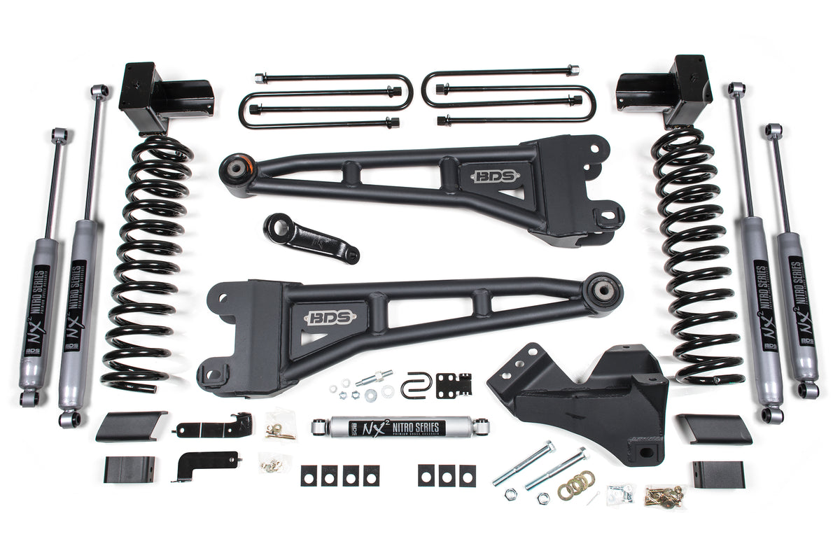 BDS 4 Inch Lift Kit W/ Radius Arm, Fits Ford F350 Super Duty DRW 20-22 4WD Diesel 1994FPE