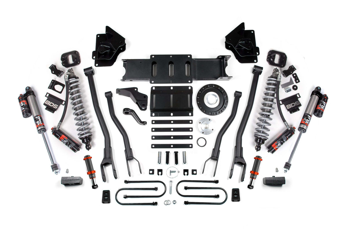 BDS 4 Inch Lift Kit W/ 4-Link FOX 2.5 Coil-over Conversion - Performance Elite Fits RAM 3500 13-18 4WD Diesel 2130PESB