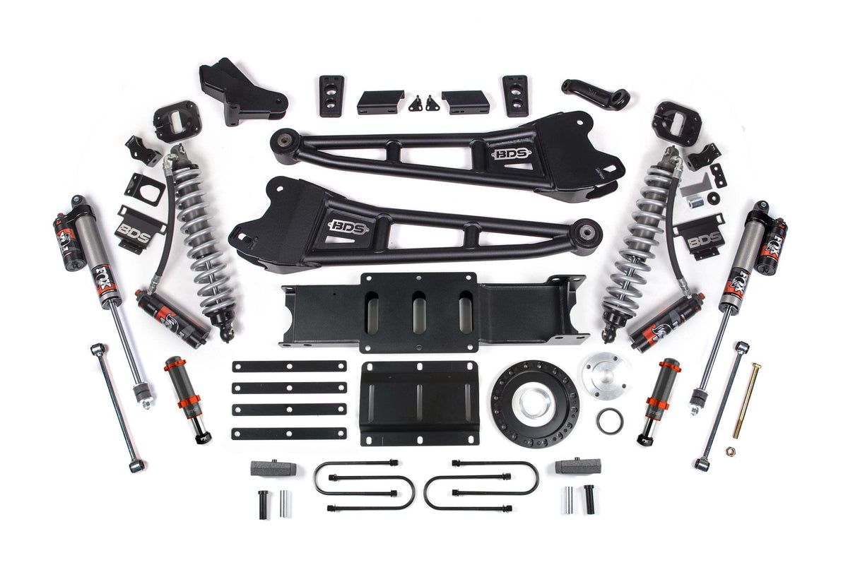 BDS 4 Inch Lift Kit W/ Radius Arm FOX 2.5 Coil-over Conversion - Performance Elite Fits RAM 3500 13-18 4WD Diesel 2131PESB