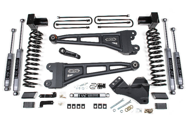 BDS 4 Inch Lift Kit w/ Radius Arm Fits Ford F350 Super Duty DRW (17-19) 4WD Gas