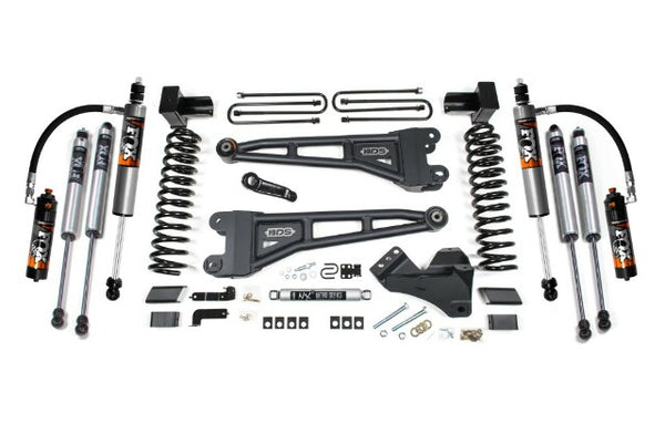 BDS 2023-2025 Ford F250/F350 4WD 5" Radius Arm Suspension Lift Kit, 3" Rear, Block, Diesel - Fox 2.5 Pes C/o Front, Fox 2.5 Pes Aux Front, Fox 2.5 Pes Ps Rear - W/o Overload Springs 2244FPE