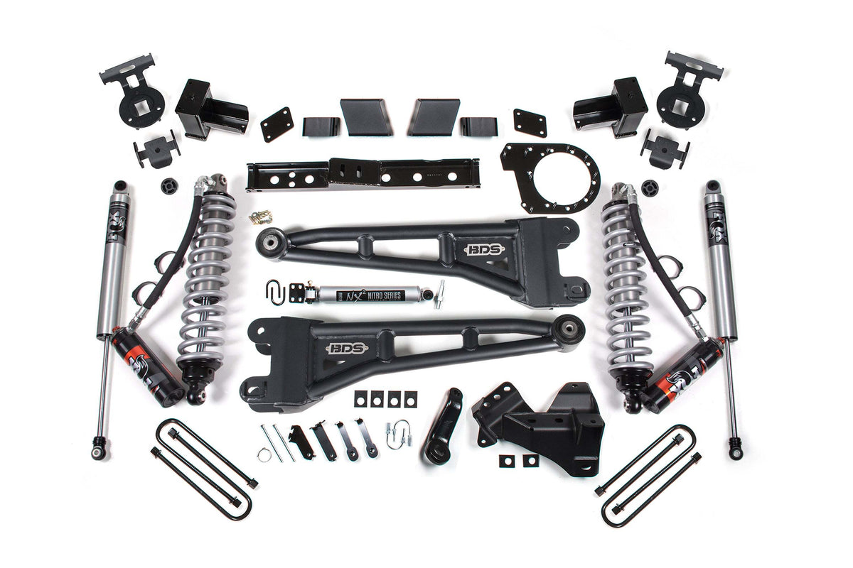 BDS 7 Inch Lift Kit W/ Radius Arm FOX 2.5 Coilover Conversion - Performance Elite Fits Ford F350 Super Duty DRW 23-26 4WD Diesel 2260PPS