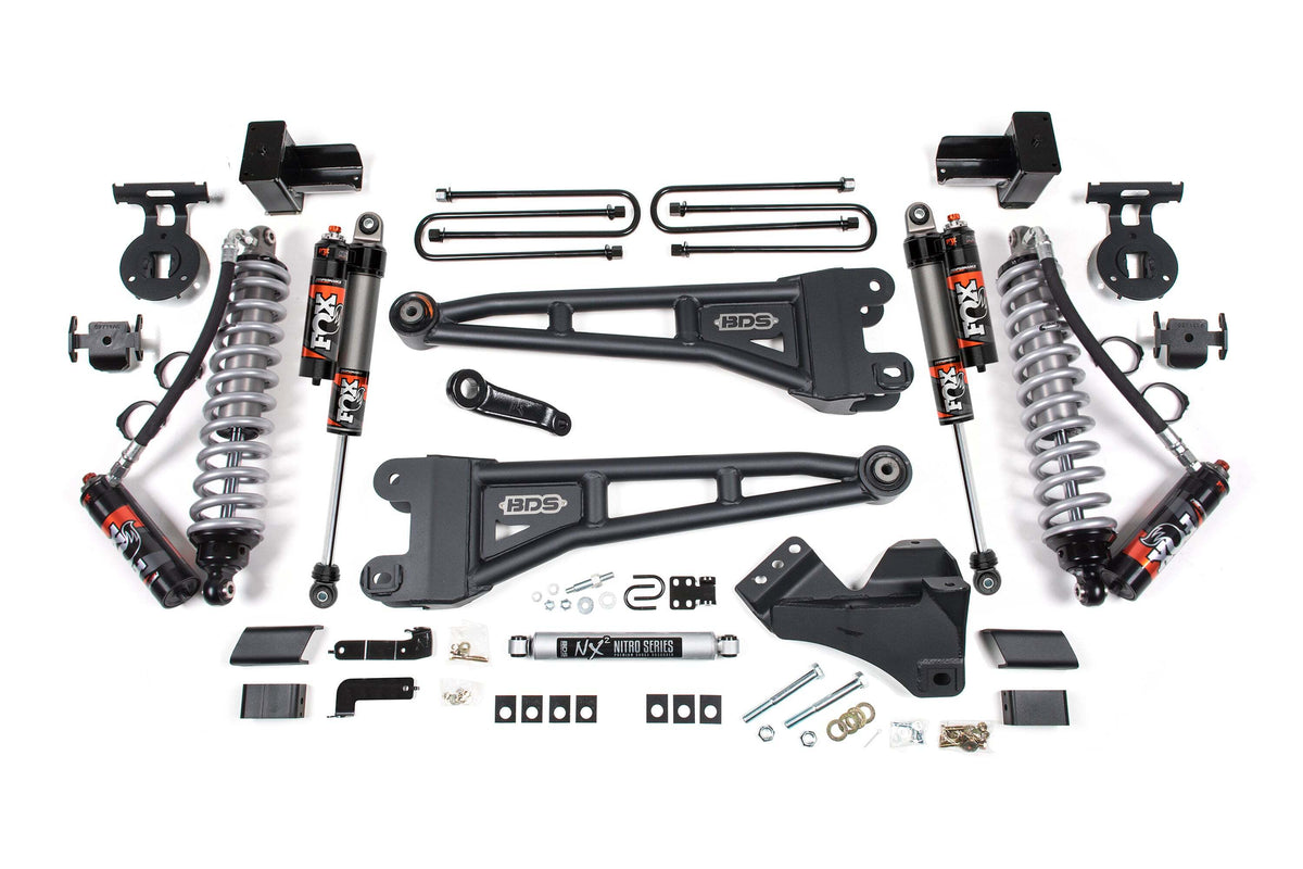 BDS 5 Inch Lift Kit W/ Radius Arm FOX 2.5 Performance Elite Coilover Conversion Fits Ford F350 Super Duty DRW 23-26 4WD Diesel 2261PES