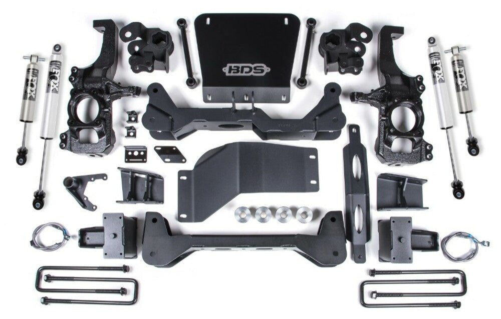 2020-2025 Chevrolet Silverado/GMC Sierra 2500HD/3500HD 4wd, 6.5" Suspension Lift System, 6" Rear Lift, Block, w/ overload - Fox 2.5 PS HTO Shocks Front/Rear
