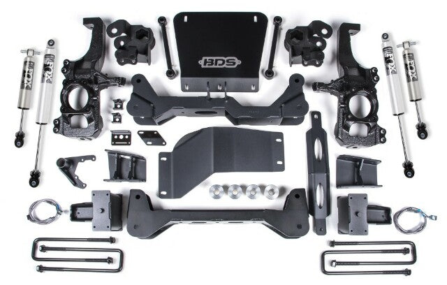 2020-2025 Chevrolet Silverado/GMC Sierra 2500HD/3500HD 4wd, 6.5" Suspension Lift System, 6" Rear Lift, Block, w/ overload - Fox 2.5 PS HTO Shocks Front/Rear