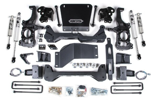 2020-2025 Chevrolet Silverado/GMC Sierra 2500HD/3500HD 4wd, 5" NTBD Suspension Lift System, w/ Overloads, 4.5" Rear Lift, Block, w/ overload - Fox 2.5 PS HTO Shocks Front/Rear