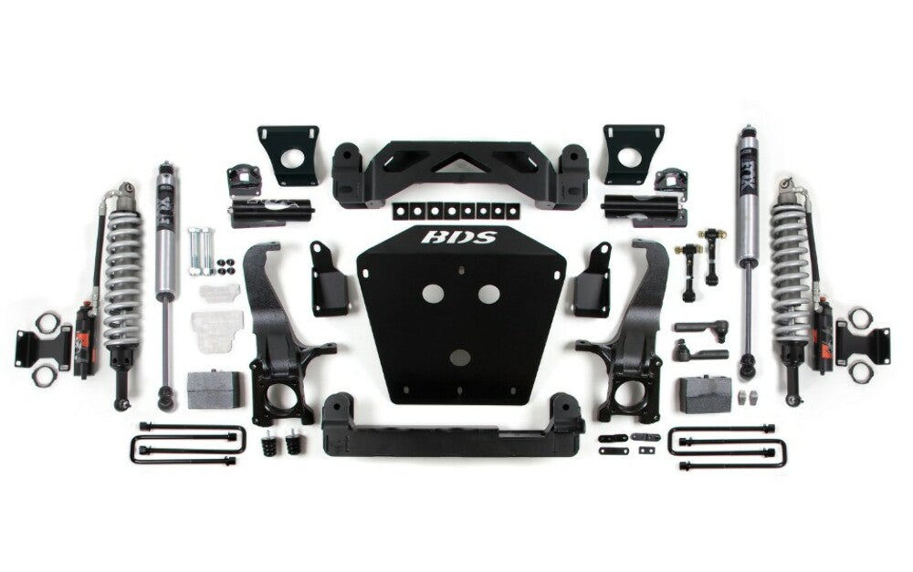 2007-2015 Toyota Tundra 7in Suspension System, 4" Rear Block - Fox 2.5 PES C/O, Fox 2.0 PS Shocks