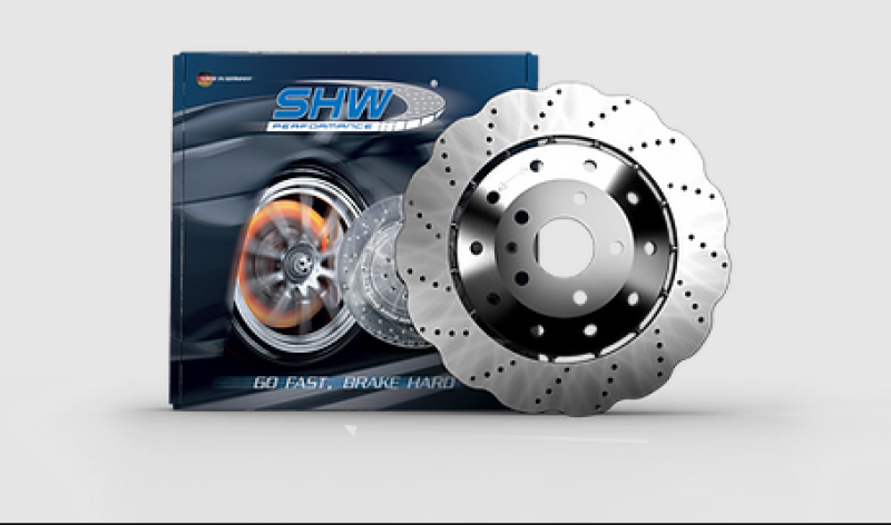 SHW 14-18 Audi RS7 4.0L Rear Cross-Drilled Lightweight Wavy Brake Rotor (4G8615601E) ARX47418