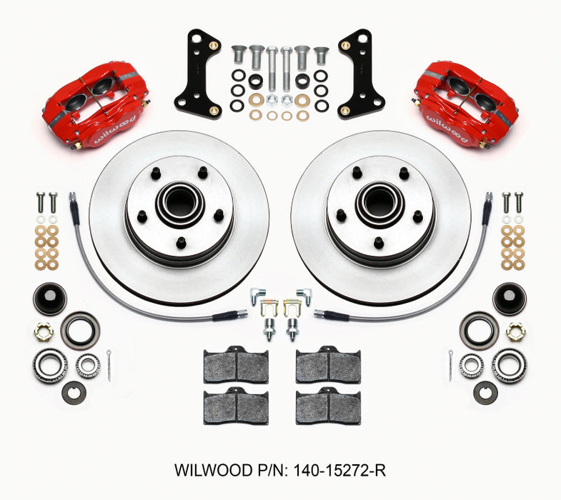 Wilwood Forged Dynalite-M Front Kit 11.00in 1 PC Rotor&Hub Red 67-69 Camaro 64-72 Nova Chevelle 140-15272-R