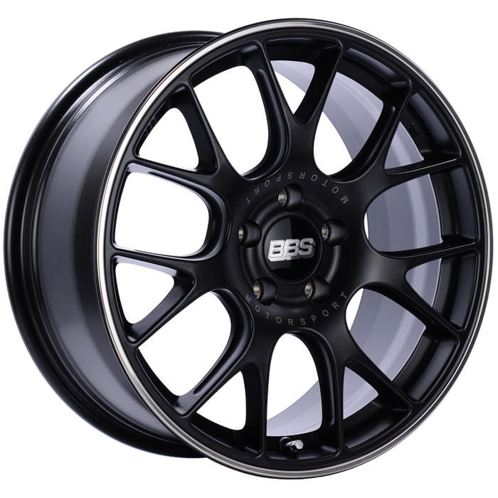 BBS CH-R 18x8.5 5x112 ET38 Satin Black Polished Rim Protector Wheel -82mm PFS/Clip Required CH146BPO