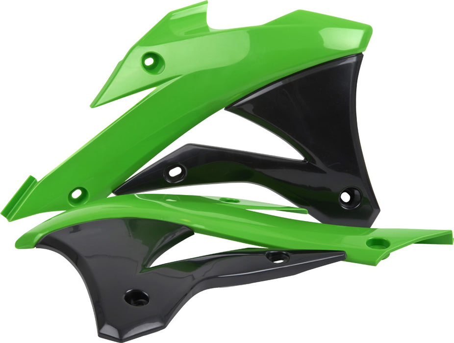 Polisport Radiator Shroud Set (Green/Black) Compatible With 14-20 KAWASAKI KX85