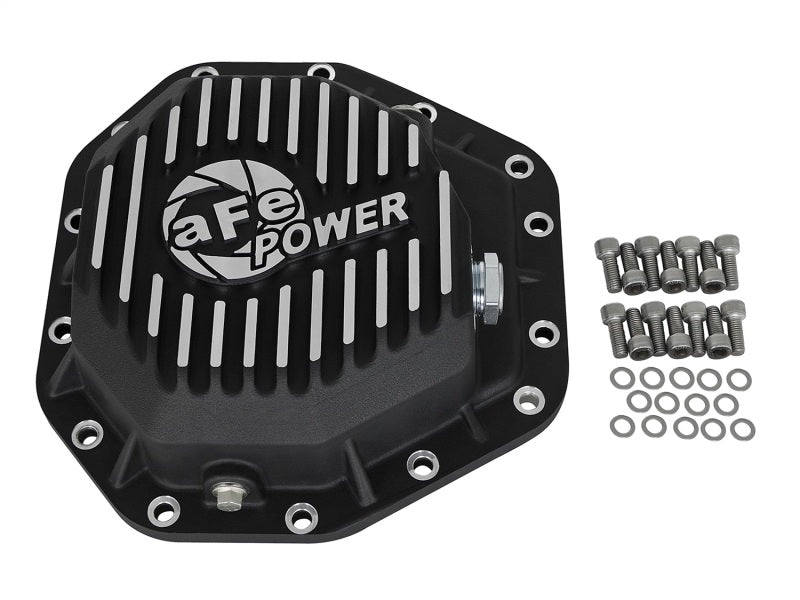 aFe Power Pro Series Rear Differential Cover Black w/Machined Fins 17-19 Ford Diesel Trucks V8-6.7L 46-70352-WL