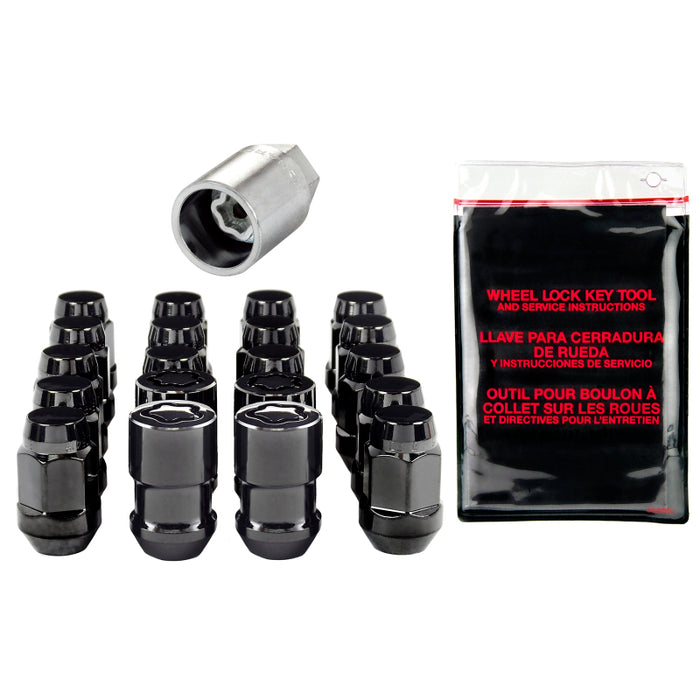 McGard 5 Lug Hex Install Kit w/Locks (Cone Seat Nut / Bulge) M12X1.5 / 3/4 Hex / 1.45in. L Black 84538