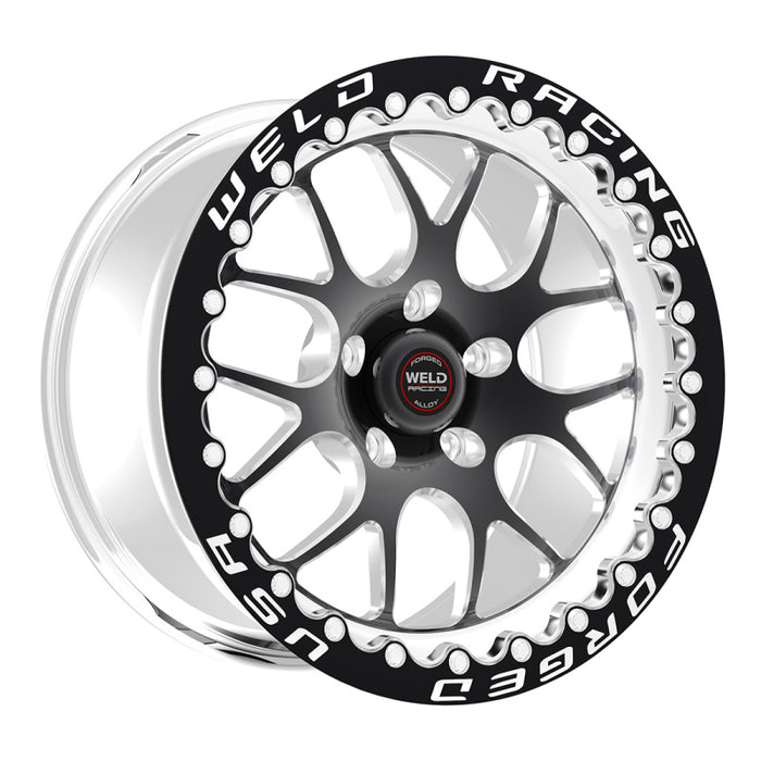 Weld S77 HD 17x9 / 6x5 BP / 5.9in BS Black Wheel (HD Low Pad) Black Single Beadlock MT 77LB7090X59F