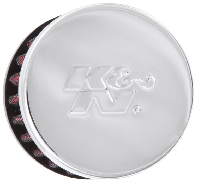 K&N Clamp On Rubber Base Crankcase Vent Filter 0.375in Flange ID x 2in OD x 1.5in Height 62-1320