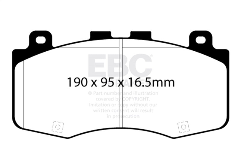 EBC Racing 2018+ compatible with Jeep Grand Cherokee Trackhawk 6.2L S/C RP-X Race Front Brake Pads DP82400RPX