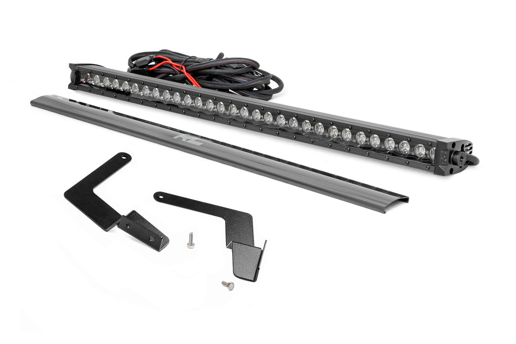 Rough Country LED Light Lower Grille Mnt 30" Black Single Row White DRL Fits toyotaTacoma (16-23)