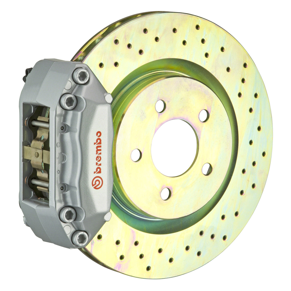 Brembo GT Front Big Brake Kit, 4-Piston Silver Calipers, 330x28mm Drilled Rotors, Fits 1988-1991 BMW M3 1A4.6003A3