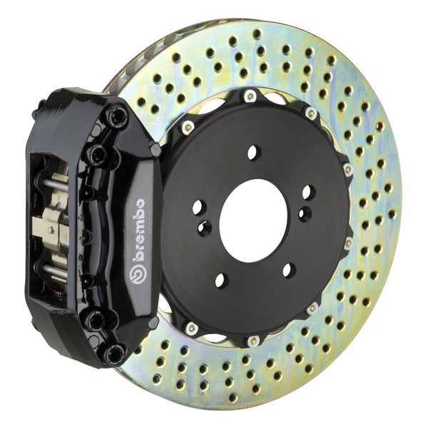 Brembo GT Front Big Brake Kit, 4-Piston Black Calipers, 328x28mm Drilled 2-Piece Rotors, Fits 2011-2016 Honda CR-Z 1A1.6032A1
