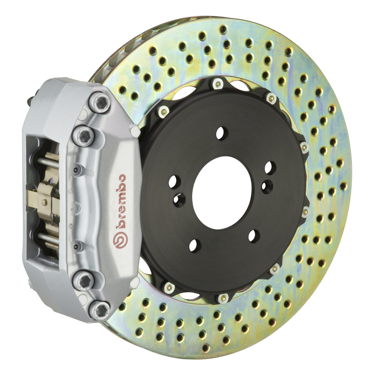 Brembo GT Front Big Brake Kit, 4-Piston Silver Calipers, 328x28mm Drilled 2-Piece Rotors, Fits 2007-2013 Mini Cooper 1A1.6029A3