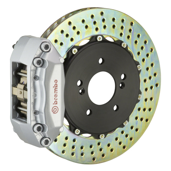 Brembo GT Front Big Brake Kit, 4-Piston Silver Calipers, 328x28mm Drilled 2-Piece Rotors, Fits 2011-2016 Honda CR-Z 1A1.6032A3