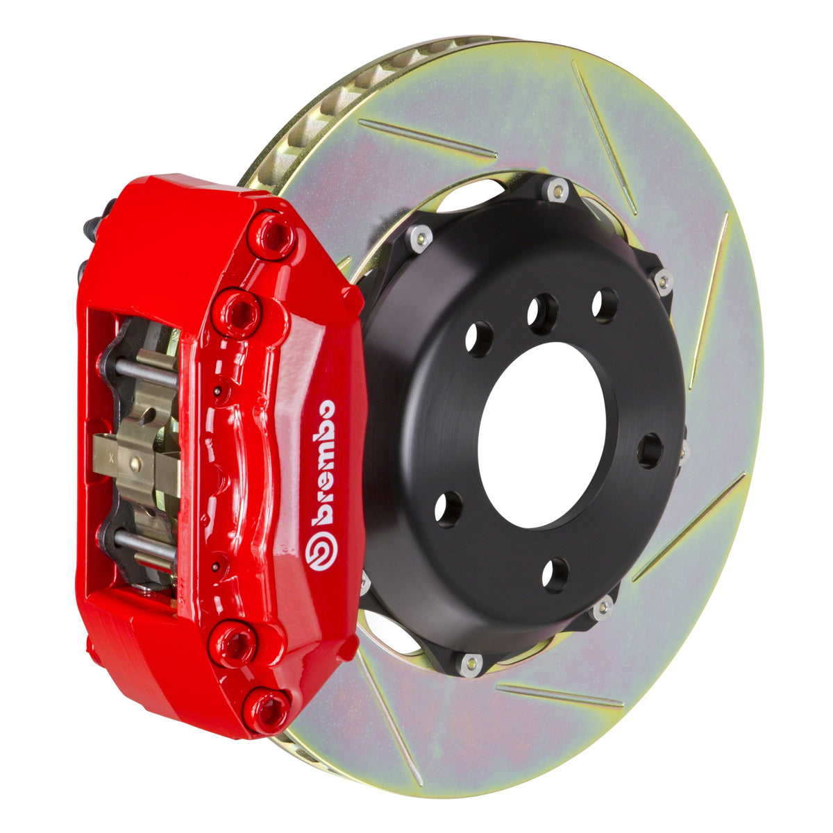 Brembo GT Front Big Brake Kit, 4-Piston Red Calipers, 328x28mm Type-1 Slotted 2-Piece Rotors, Fits 2002-2006 Ford Focus 1A2.6012A2